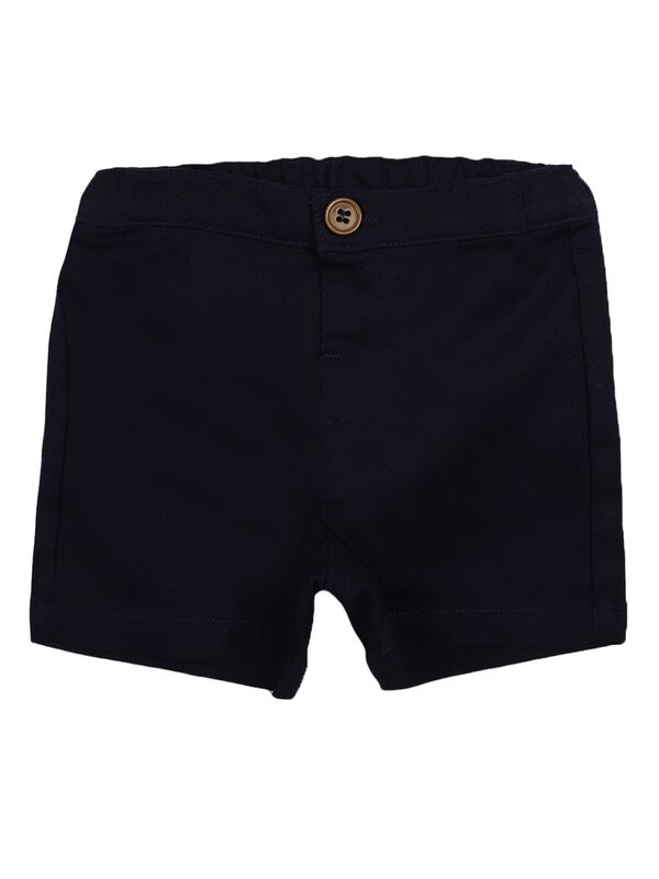 Boys Solid White & Navy Blue Shirt with Short Trouser image number 2